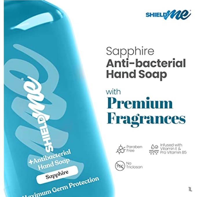SHIELDME ANTIBACTERIAL HANDWASH LIQUID SOAP REFILL, SAPPHIRE  1LITER - Image 2